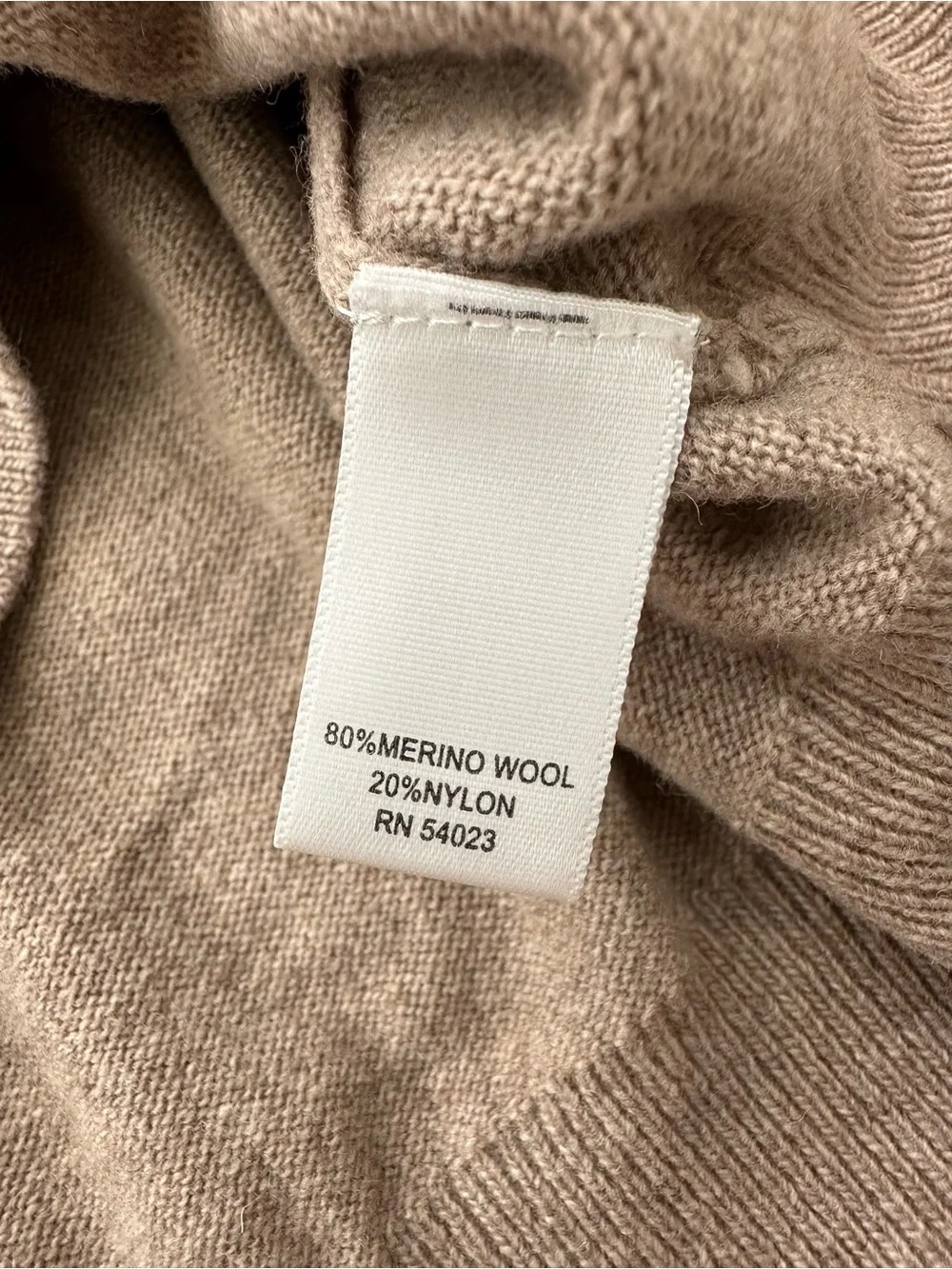 Banana Republic Merino Wool Fall Italian Yarn Heathered Taupe Crewneck Sweater